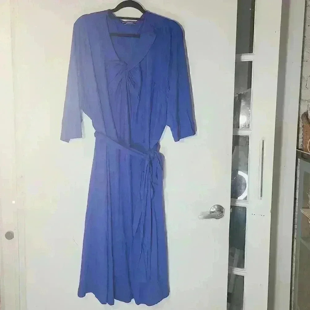 Lands' End Blue Midi Dress